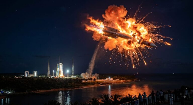 A Chinese Long March 7A rocket carrying the Zhongxing-4B (ChinaSat-4B) communications satellite exploded shortly after launch.