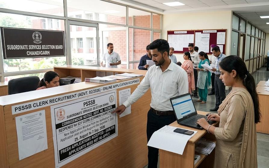 PSSSB Advt 02/2026: 531 Clerk Vacancies Reopened – Key Dates & Guidelines