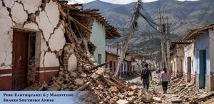 A strong magnitude 6.7 earthquake struck southern Peru’s Andes region