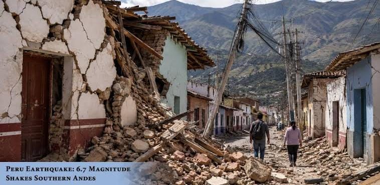 A strong magnitude 6.7 earthquake struck southern Peru’s Andes region